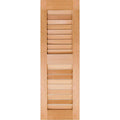 12 in. x 72 in. Real Wood Louvered Shutters Pair Unfinished N8410