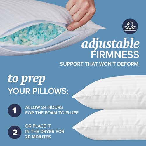 Queen Size Memory Foam Bed Pillows Set of 2 F428