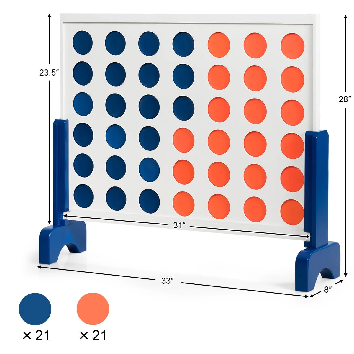 4 In A Row Game Wood Board with Carrying Bag Q7623
