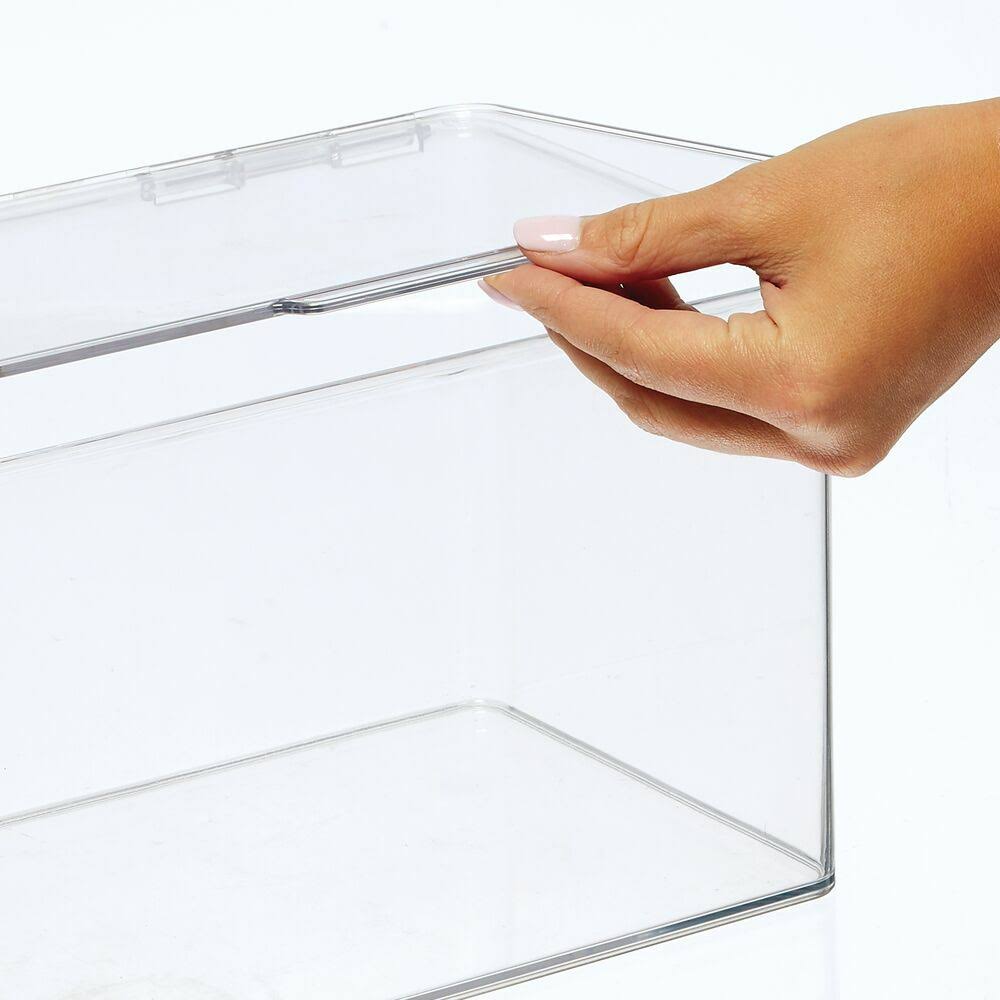 Clear Plastic Desk Organizer Bin Box, 8 Pack M765