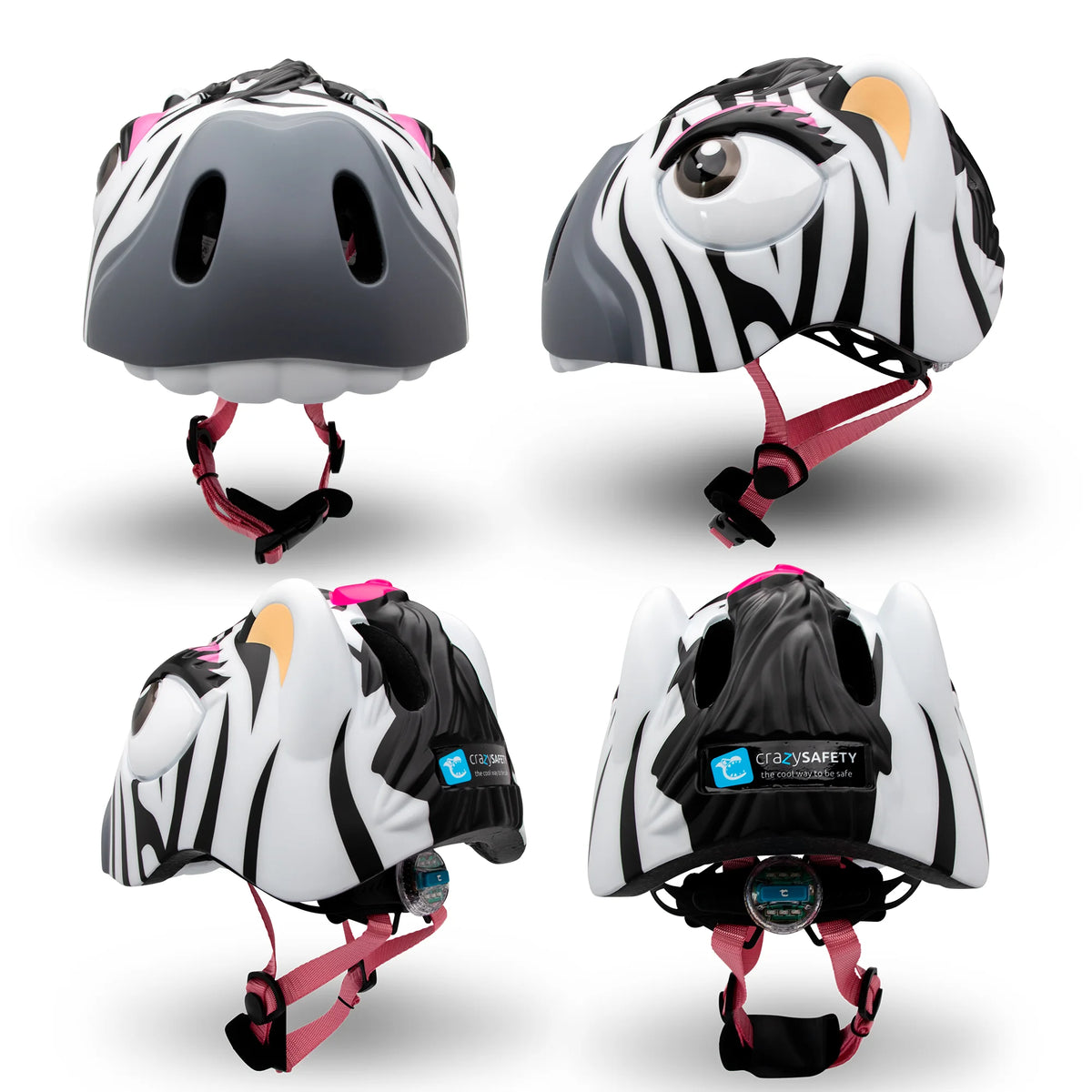 Black & White Zebra Kids Bike Helmet K385