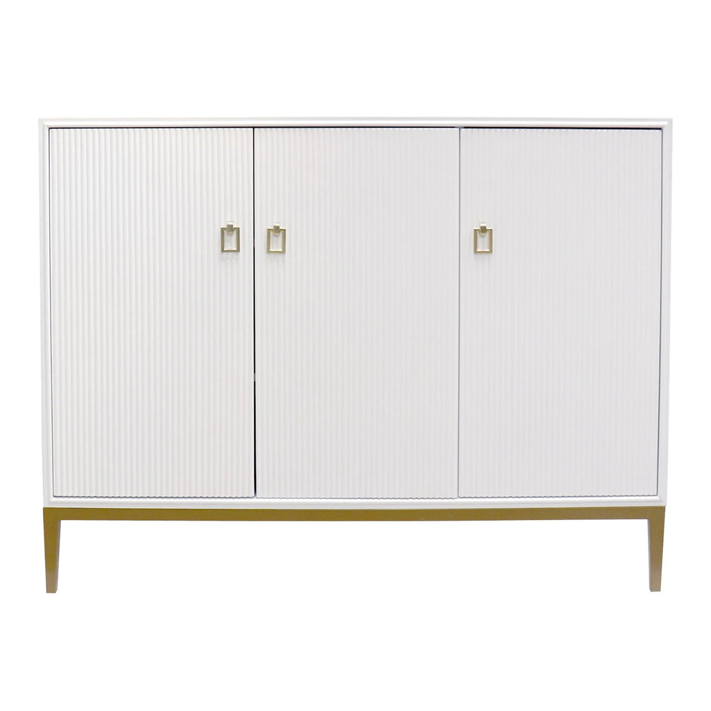 Ivory 3 Door Sideboard with Bronze Metal Frame S733