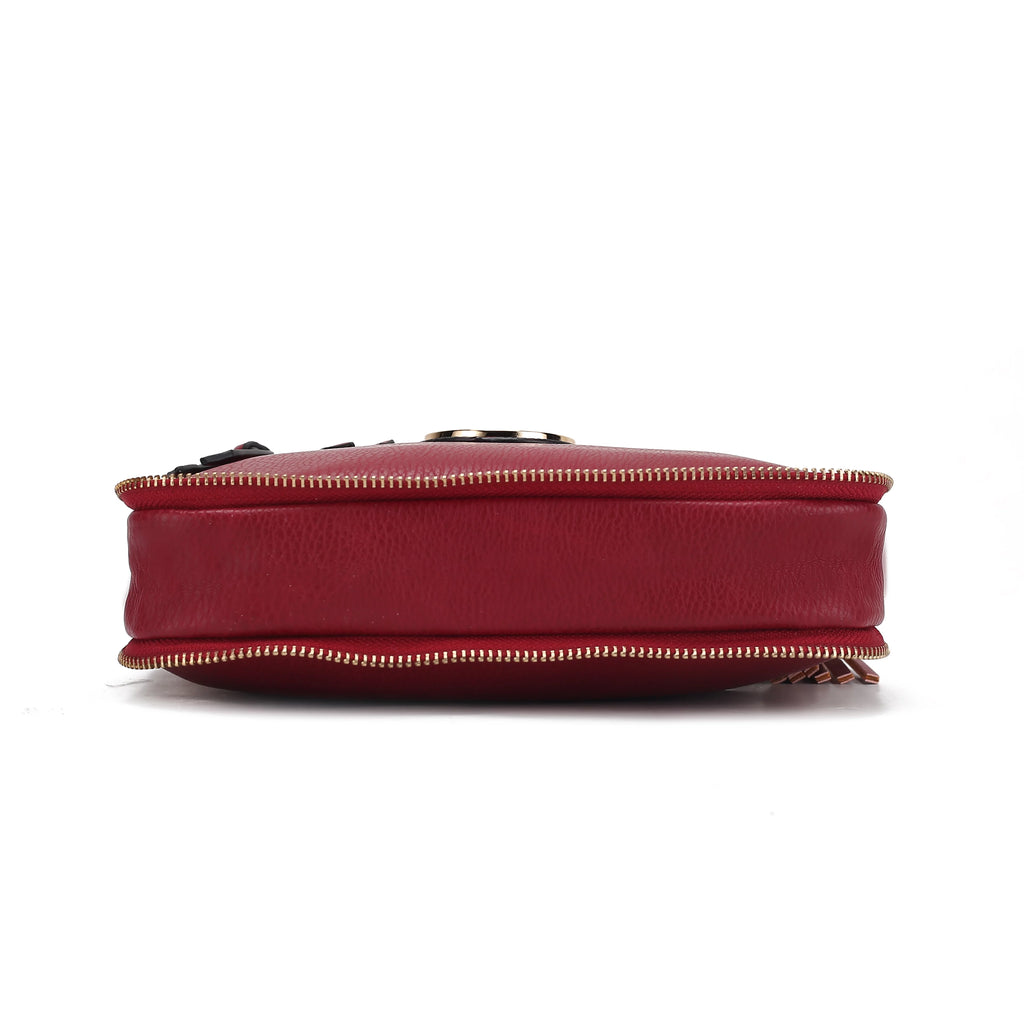 Faux Leather Expandable Crossbody Bag Q690