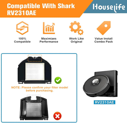 10 PCS Vacuum Accessories Kit with 1 Main Brush, 6 Side Brushes, 2 Filters, 1 Cleaning Brush E8885