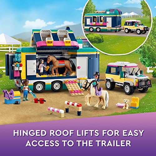 Horse Show Trailer with 2 Horses, SUV Car and Riding Accessories T650243