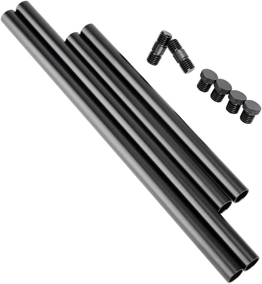 15mm Rod 8 Inch and 12 Inch with M12 Thread Rod Connector Rod Cap Extend to 20 Inch Rods, Pack of 2 O155059