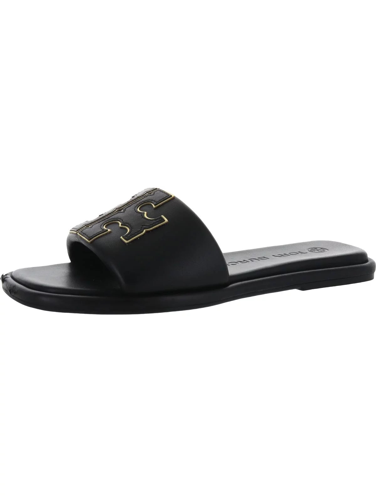Women's Leather Flat Slide Sandals R180