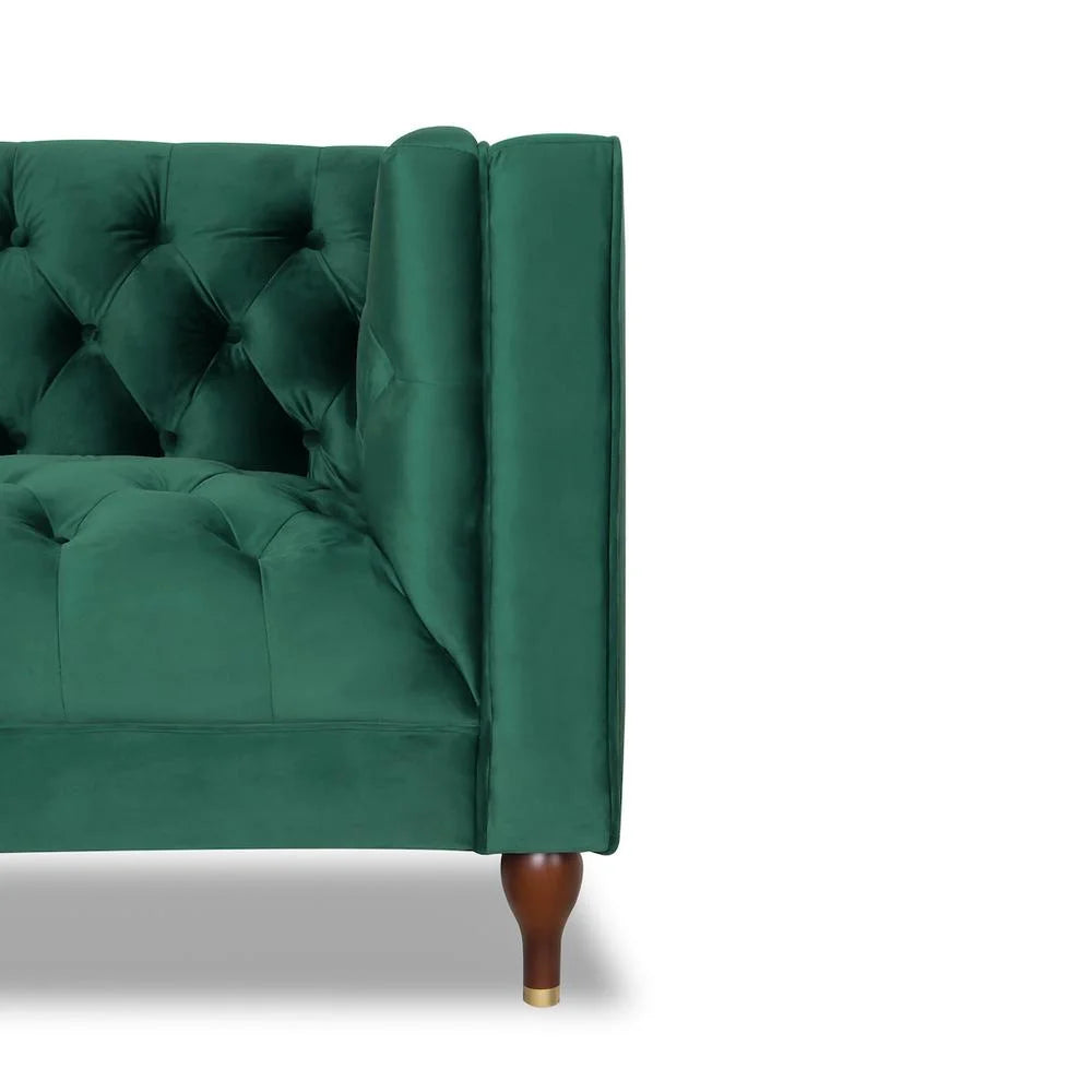Dark Green Tufted Velvet Armchair Q9105