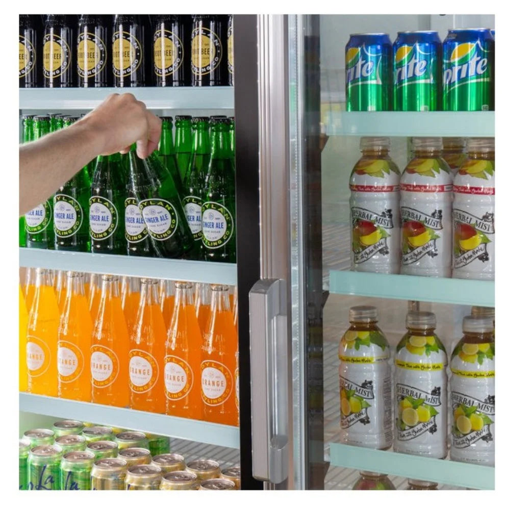 Heavy Duty 45 cu. ft. Commercial Refrigerator Merchandiser 2 Glass Door Stainless Steel U758421