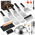 24Pcs Grilling Accessories Set with Scraper, Enlarged Spatulas, Basting Cover X1823