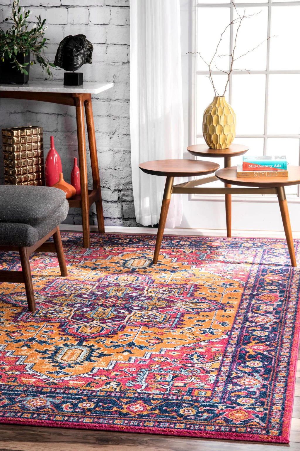 Orange Persian Accent Rug 3' x 5' S100782