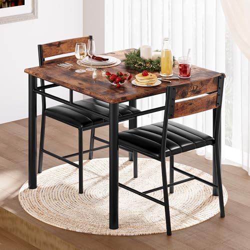 Rustic Brown Dining Table Set for 2 A95564