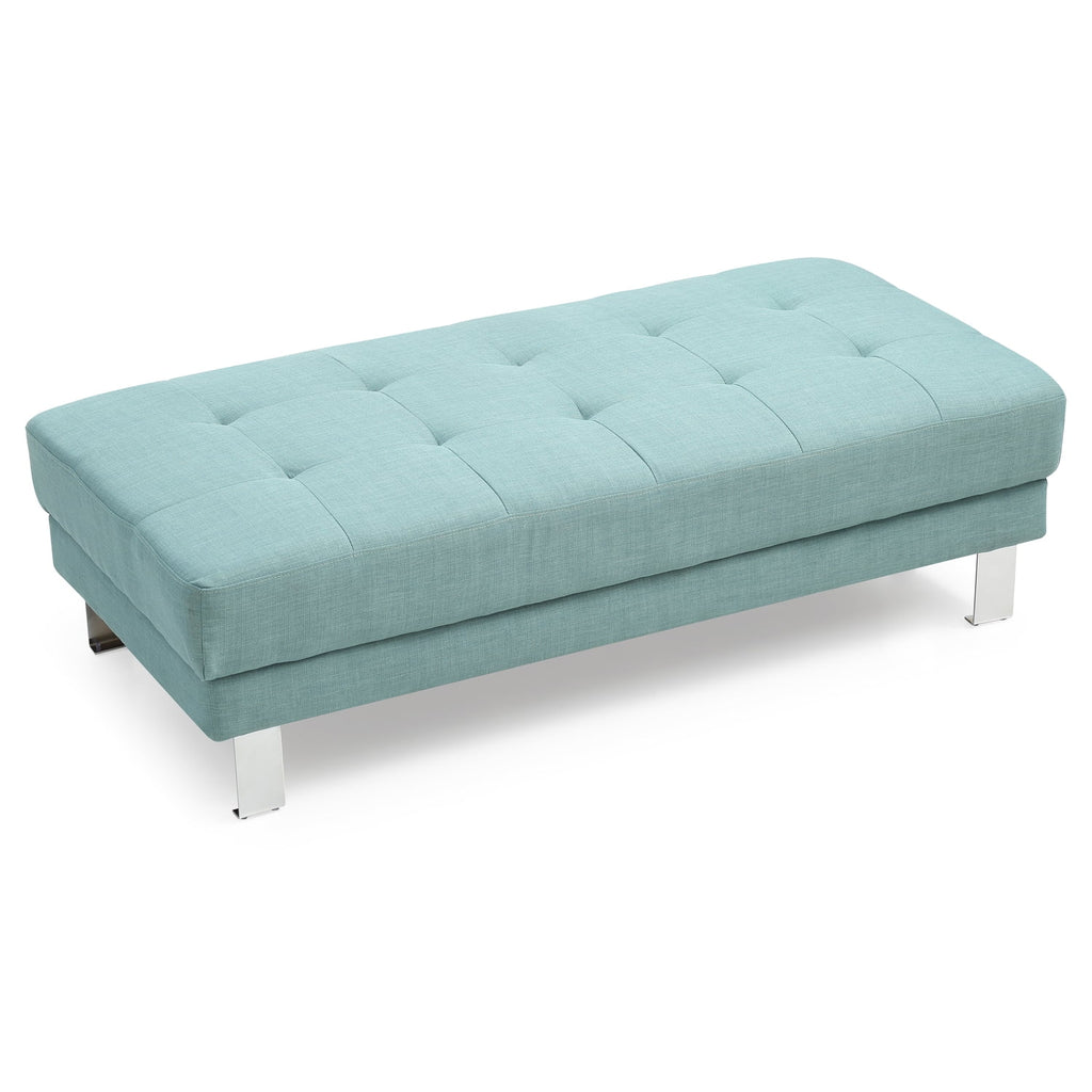 Teal Twill Fabric Ottoman T76022