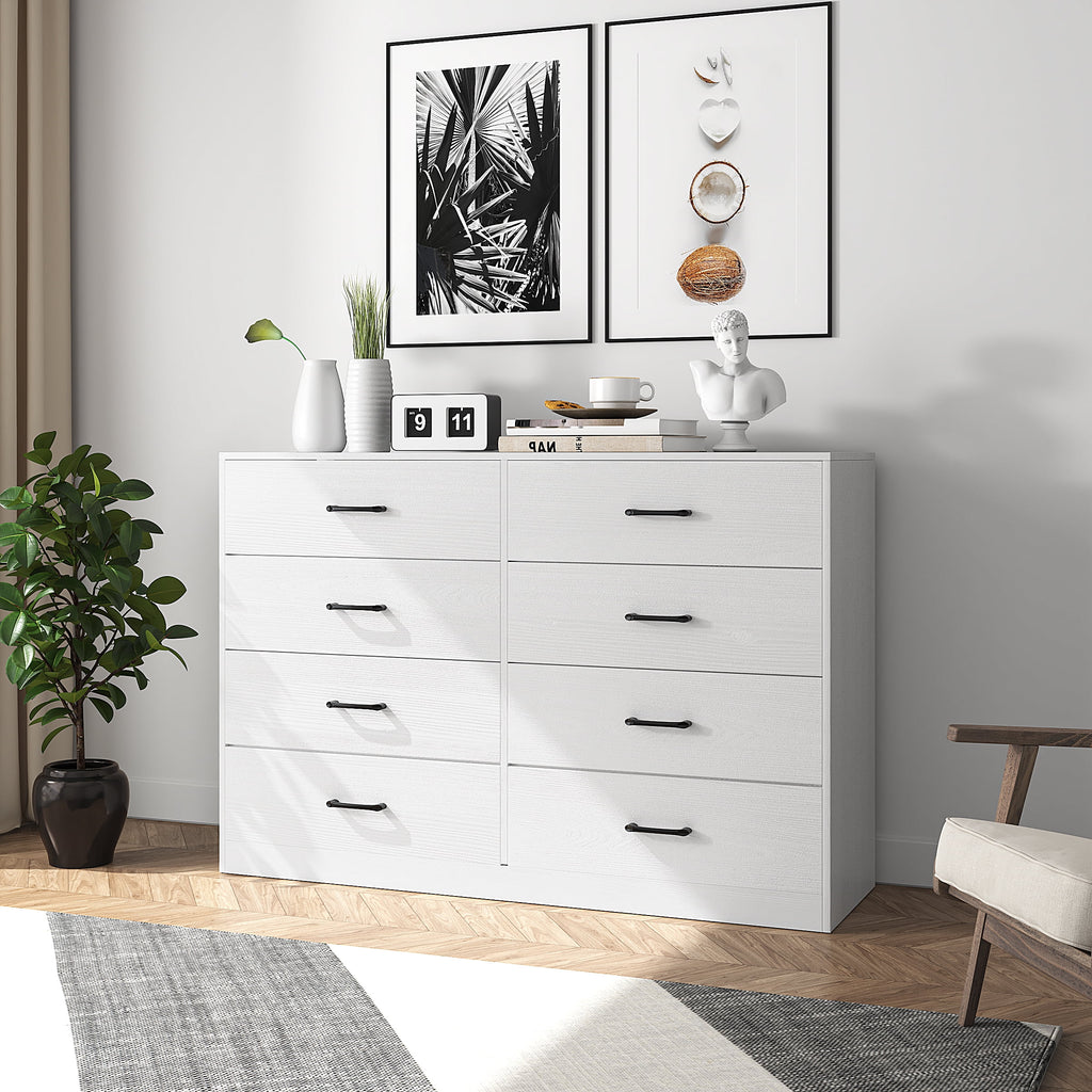 White 8 Drawer Wood Dresser C900014