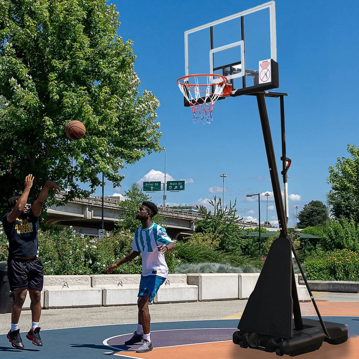 54 in. Portable Height Adjustable Basketball Hoop System S506182