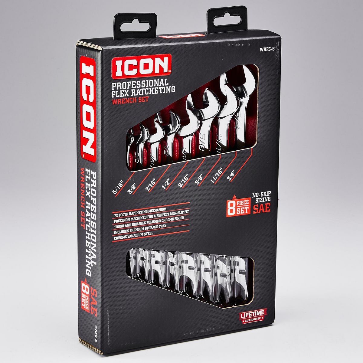 8-Piece SAE Ratcheting Combination Wrench N9609