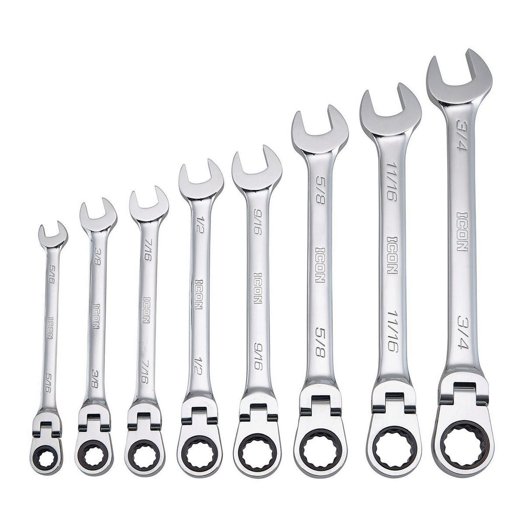 8-Piece SAE Ratcheting Combination Wrench N9609