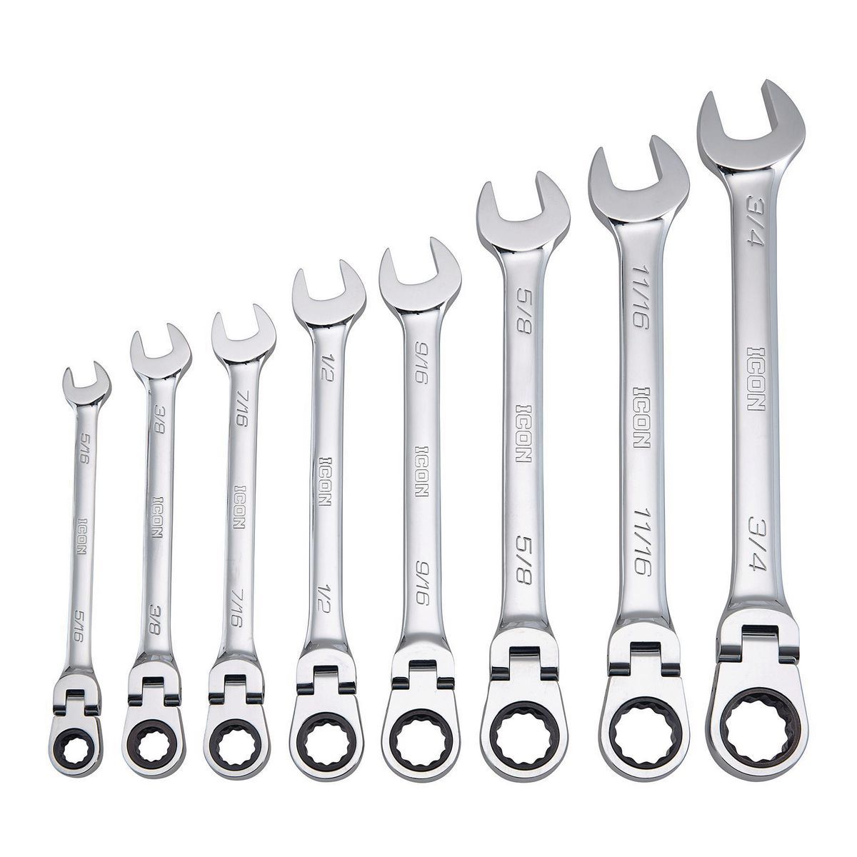8-Piece SAE Ratcheting Combination Wrench N9609