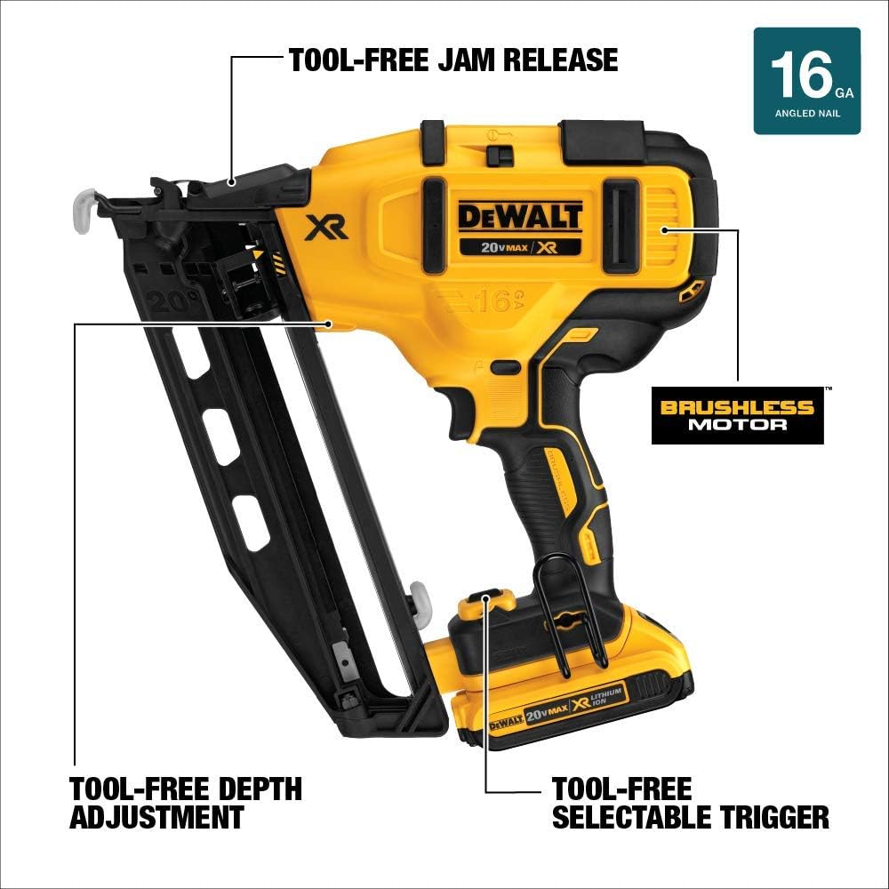 20V MAX XR Angled 16GA Finish Nailer C582