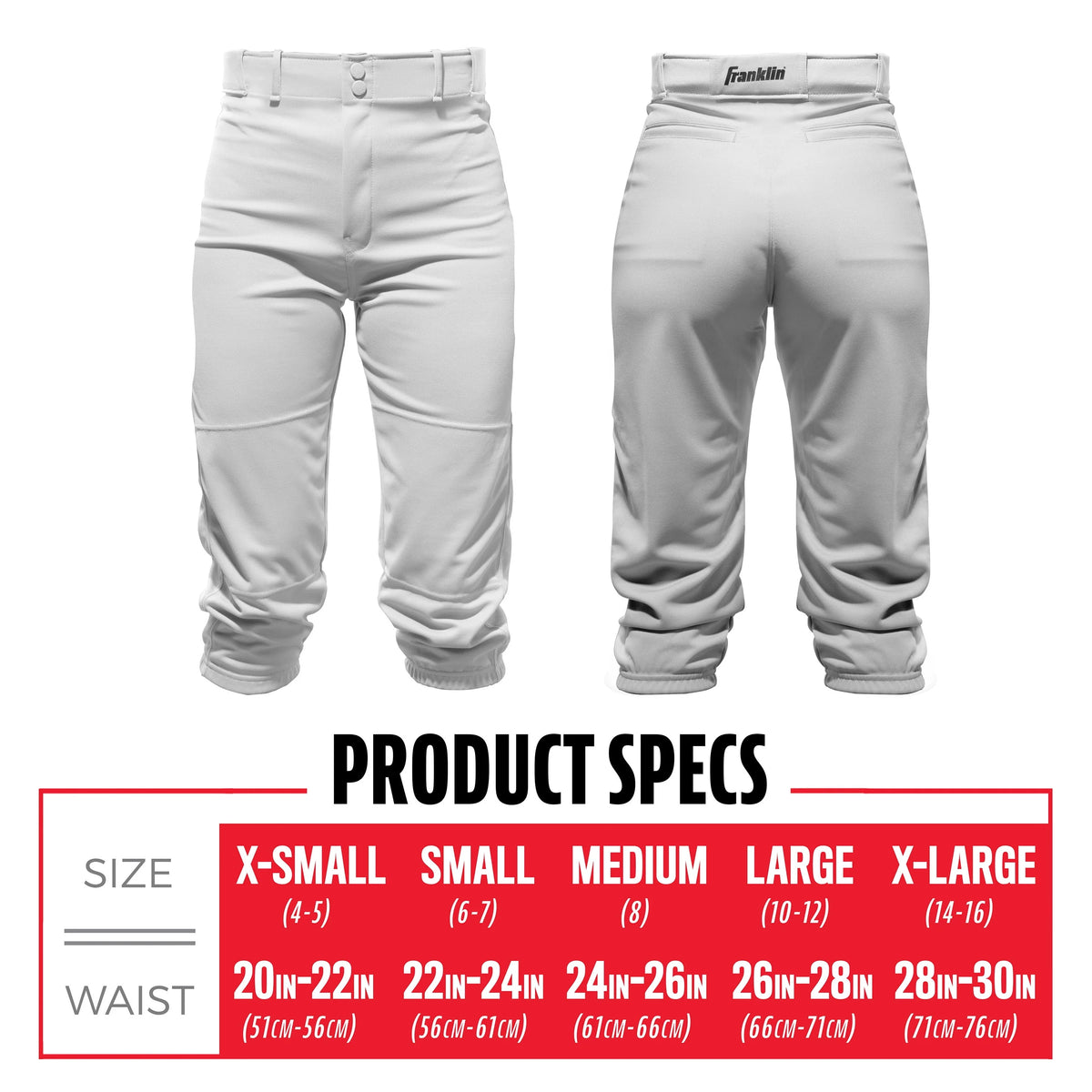 Youth Baseball Pants Gray Large B60439