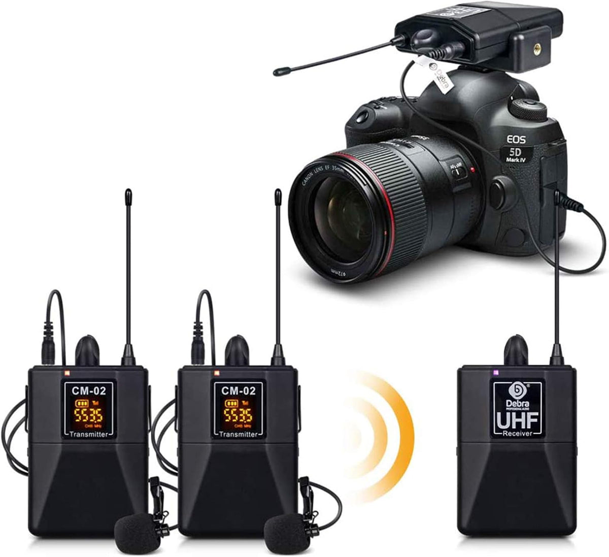 UHF Wireless Lavalier Microphone with 30 Selectable Channels, Dual Mics, Pack of 2 V927