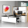 Deep Grey & Black U-Desk With Hutch A87813