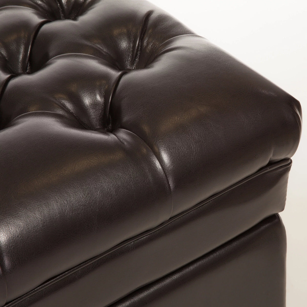 Espresso Bonded Leather Storage Ottoman T2936