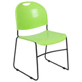 Green and Black Plastic Stacking Chair R108