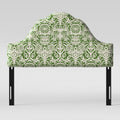 Arched Headboard Green White Floral L14189