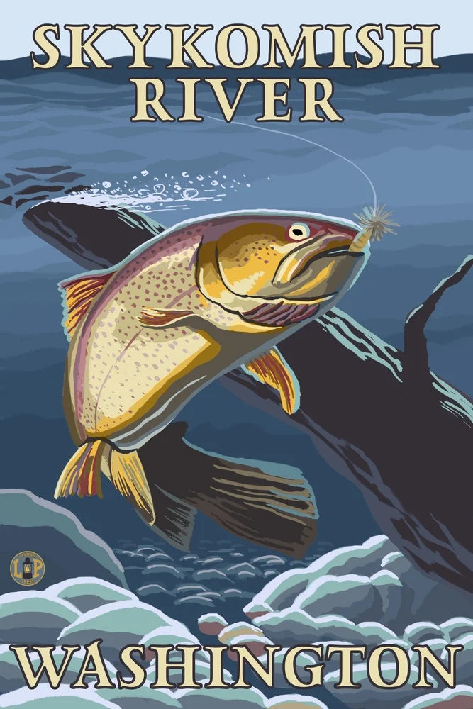 Trout Fishing Cross-Section Poster, 24x36 Giclee Gallery Print H51892