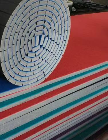 Indoor Gymnastics Track Exercise Mat with Grippy Gym Carpet Top - Sturdy Foam Wrestling Mat R3601
