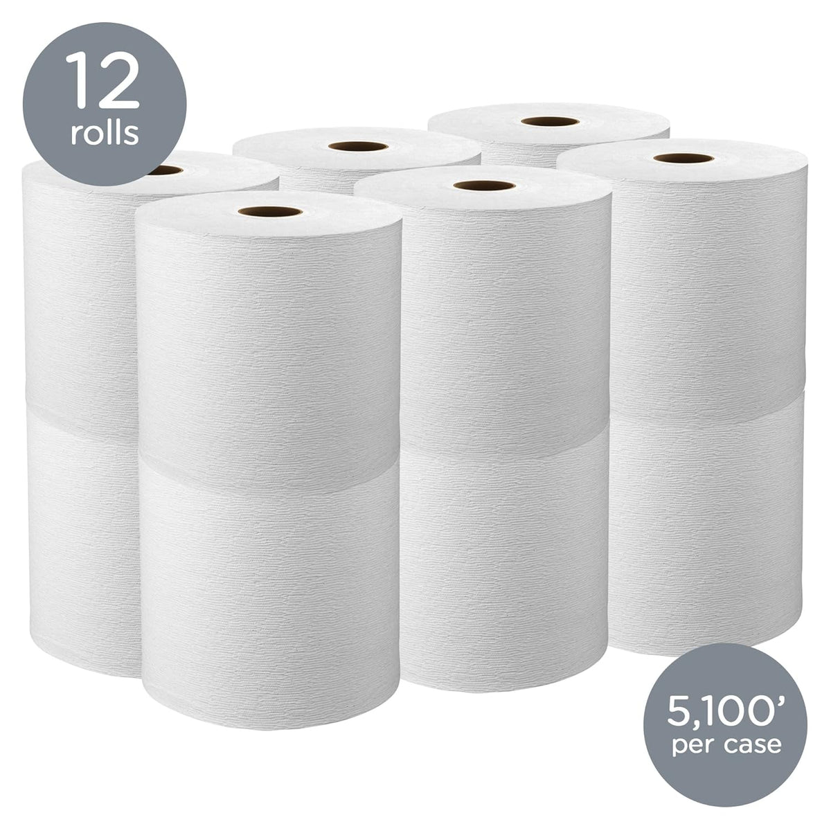 White Hard Roll Paper Towels 12 Rolls M871863