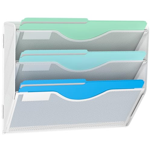 Black Mesh 3 Tier Hanging Wall File Organizer R9372