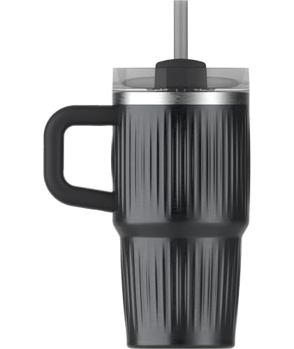 30 oz Insulated Stainless Steel Tumbler with Handle and Straw F916683