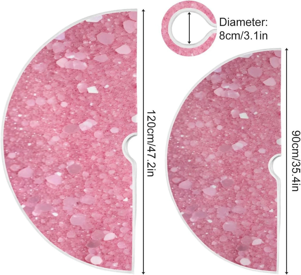 Glitter Blush Pink 47.2" Suede Christmas Tree Skirt J779458