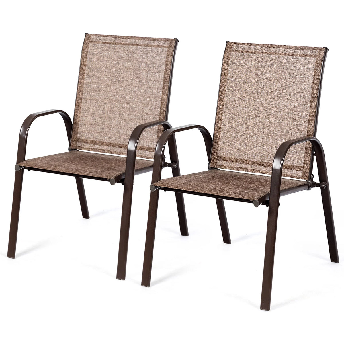 Set of 2 Grey Steel Patio Chairs E259