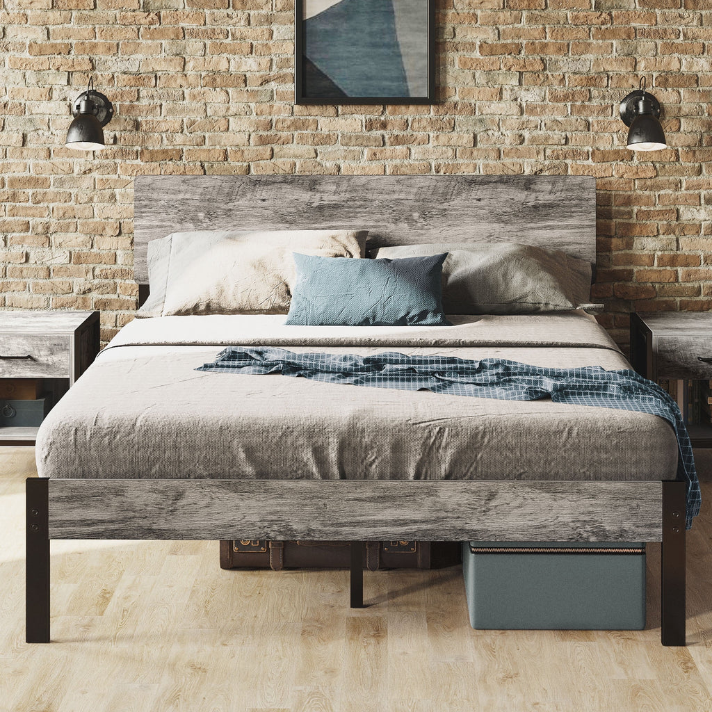 Queen Platform Bed Frame with Headboard O4179