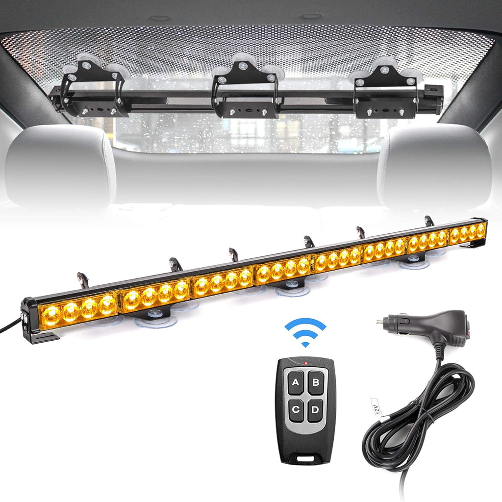 Amber White 35.5 inch 8 Panels Strobe Light Bar Pack of 2 D6077
