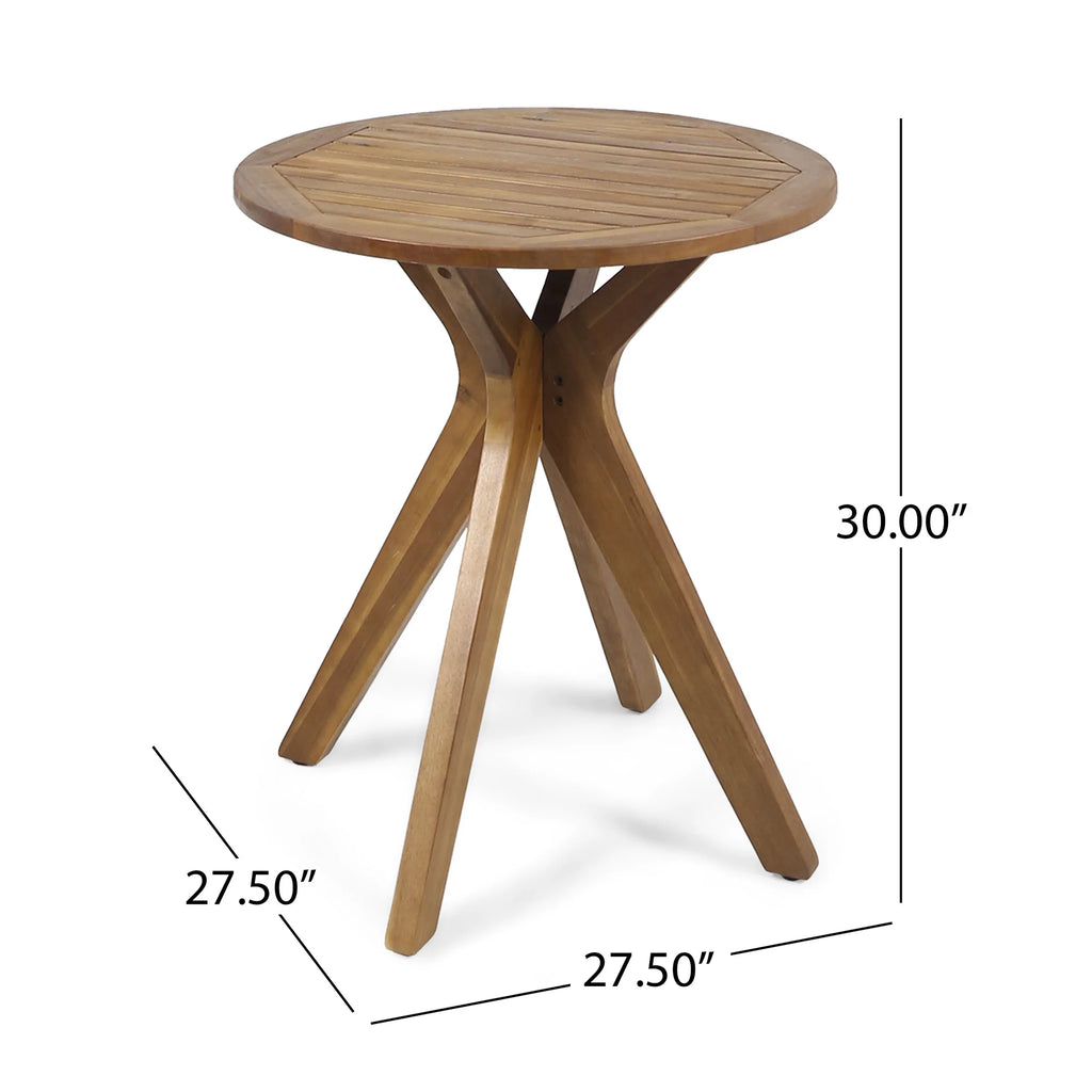 Acacia Wood 3 Piece Bistro Set with Cushion X58483