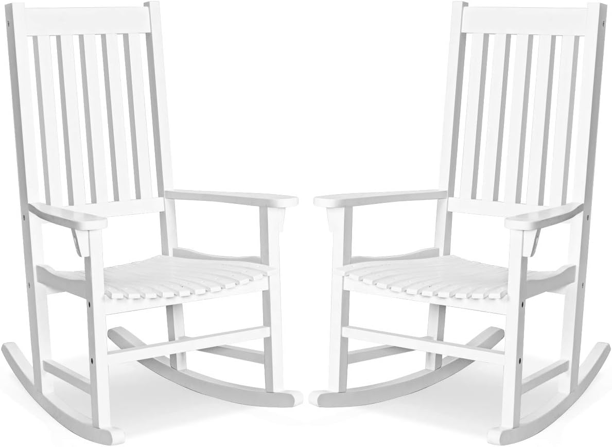 White Acacia Wood Rocking Chair V671