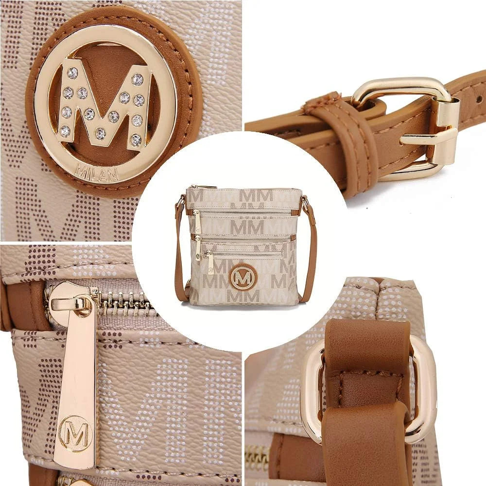 Black Multi Compartments Crossbody Q854