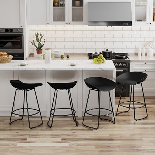 White 30" Bar Height Swivel Barstools Set of 4 H16929