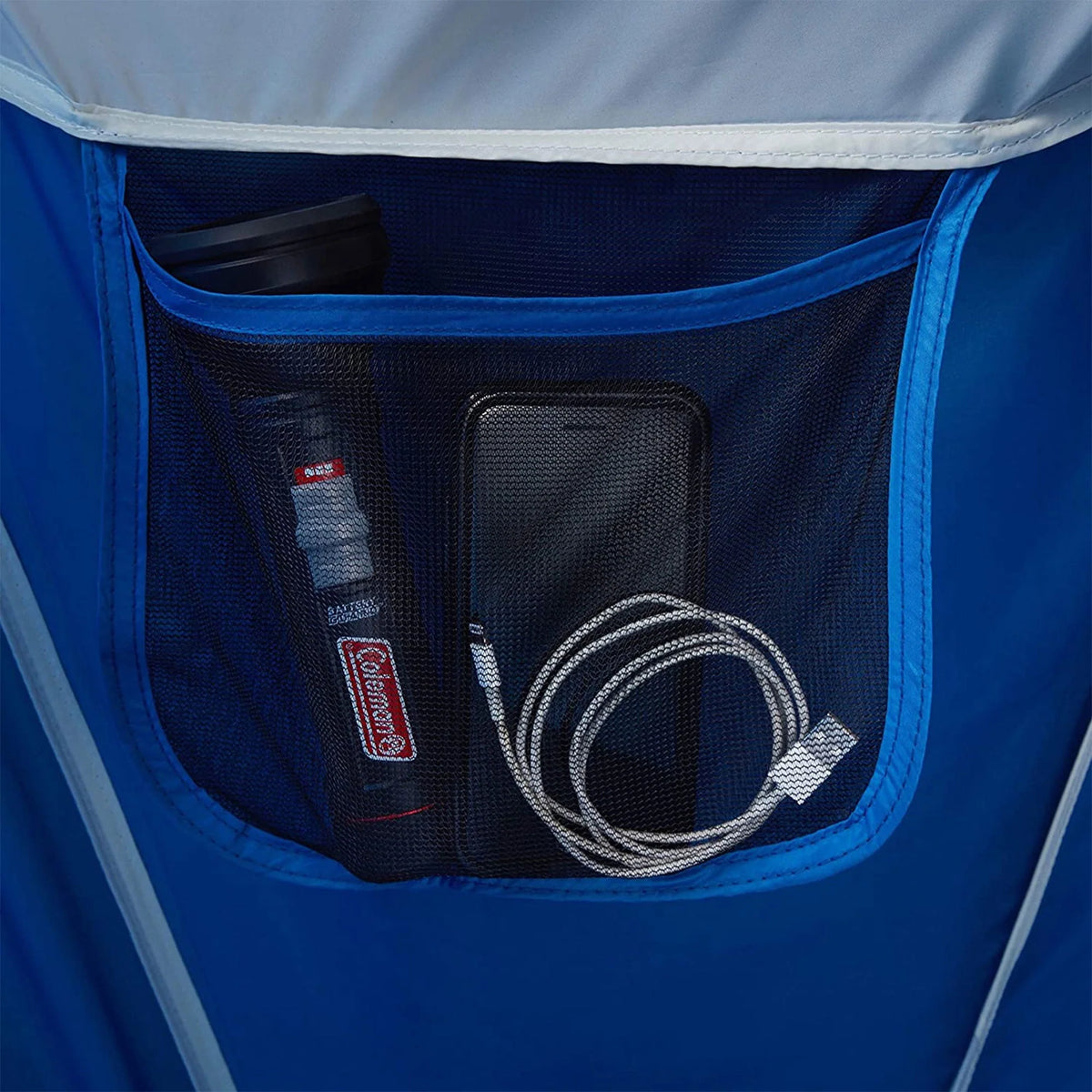 8 Person Cabin Camping Tent with Hinged Door, Blue K4962