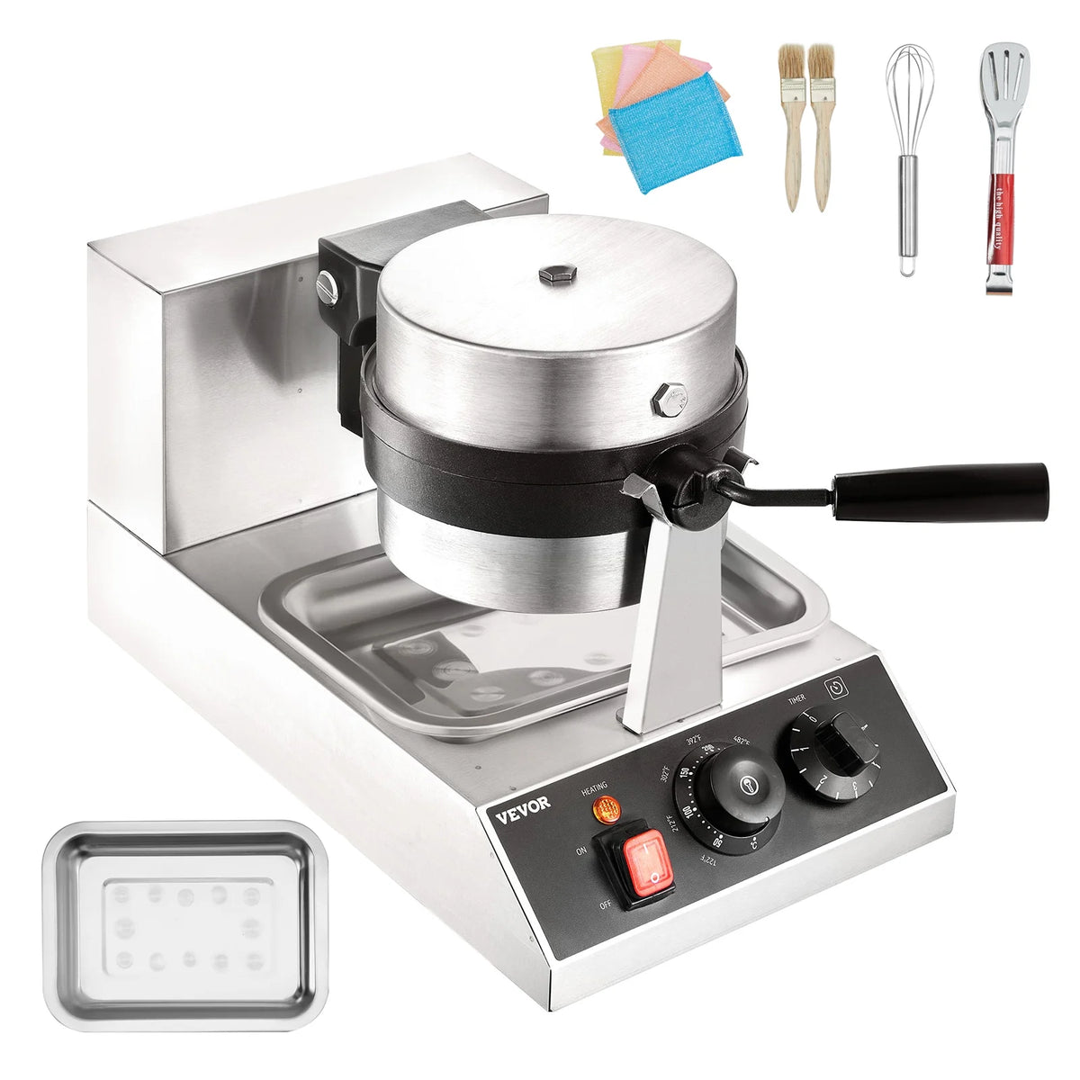 1300W Rotatable Non-Stick Round Waffle Maker Q740832