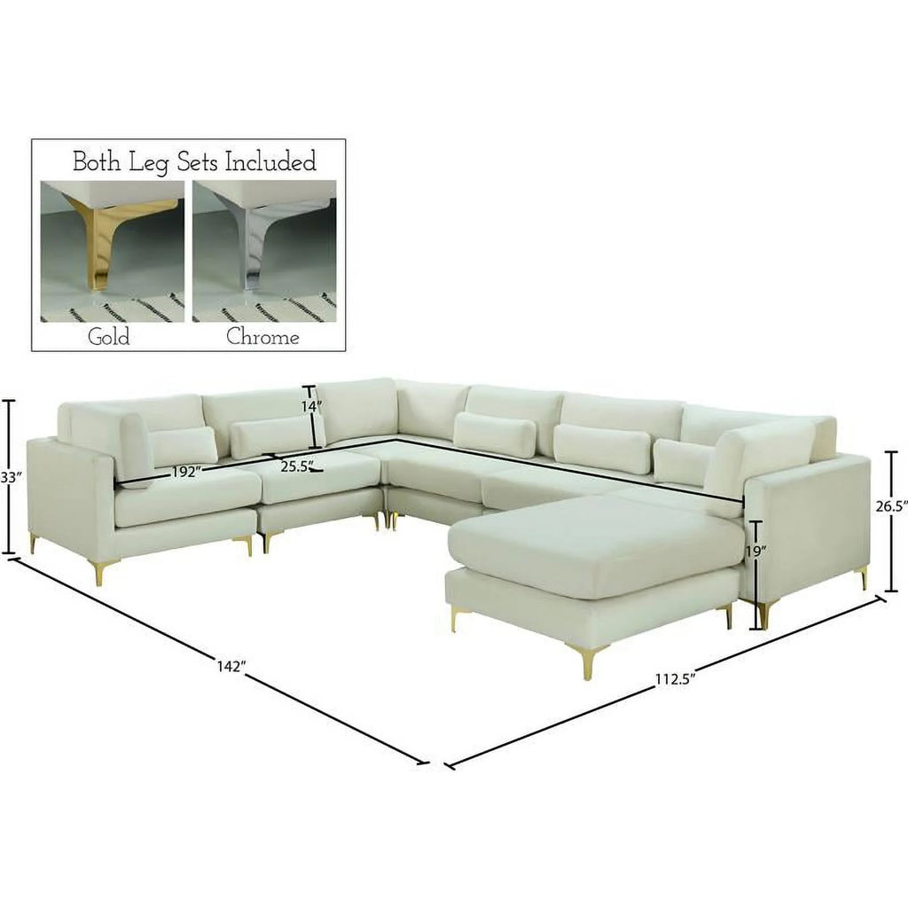 Cream Velvet Modular Sectional R990341