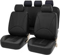 Black Full Set Faux Leather Car Seat Covers C25686
