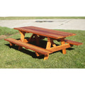 Redwood Picnic Table with Attached Bench D574021