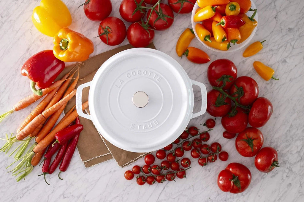 Cast Iron Dutch Oven 4-Qt Round Cocotte White D2787