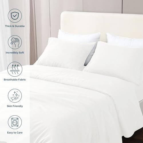 Beige Queen Size 4-Piece Brushed Microfiber Sheet Set with Deep Pocket D8381