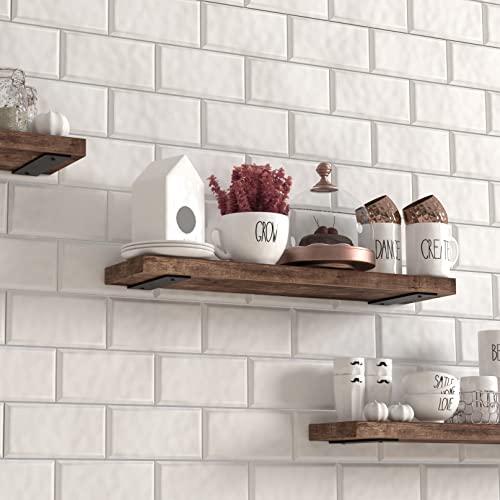 Black Powder Coated Steel Floating Shelf Brackets 4-Pack H9322